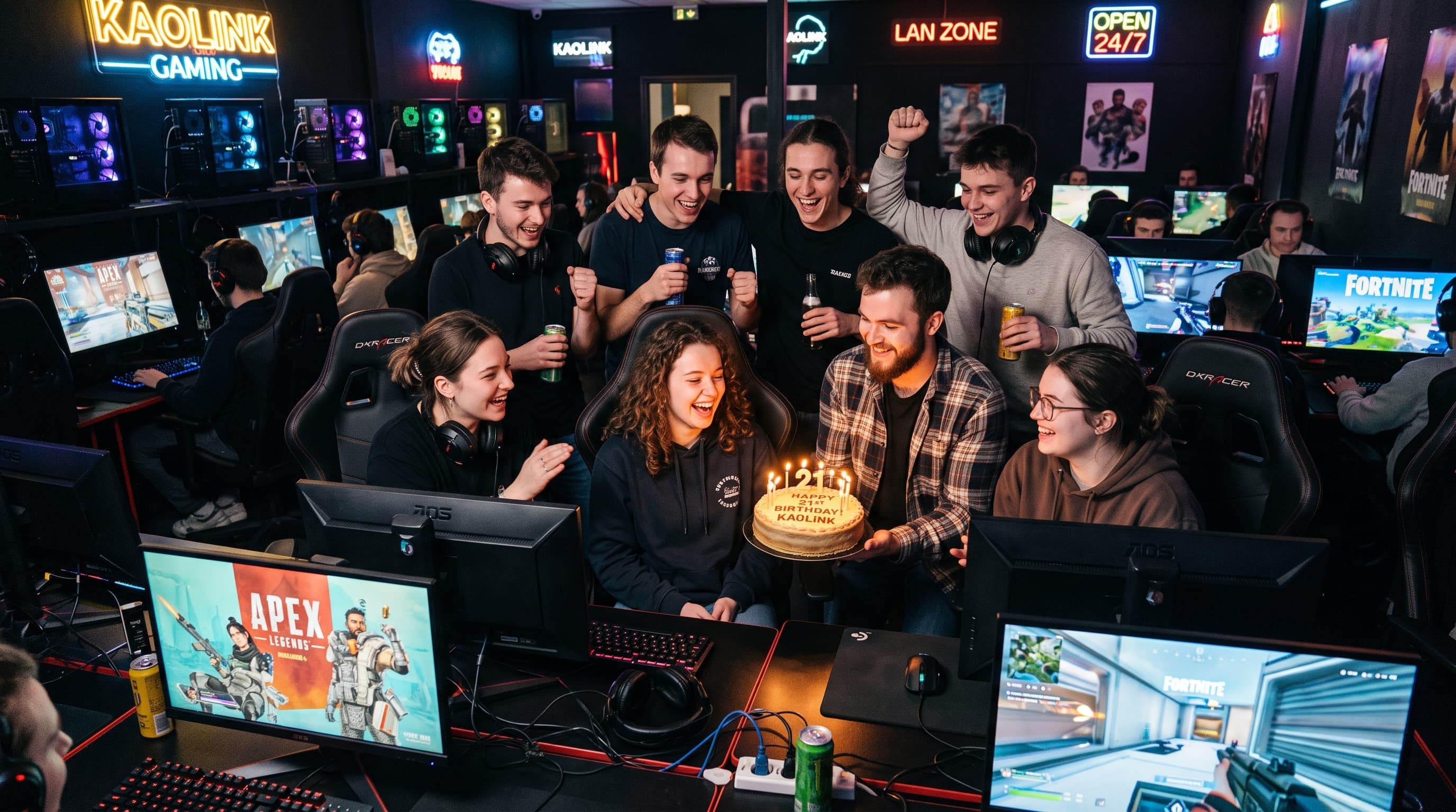 Fête d'anniversaire gaming dans la salle communautaire Kaolink